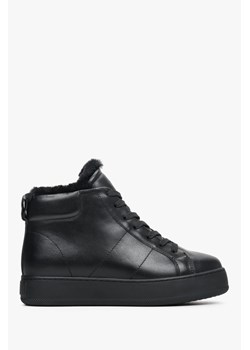 Estro: Czarne wysokie sneakersy damskie na zimę z ociepleniem ze sklepu Estro w kategorii Botki - zdjęcie 163421561