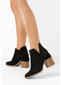 Czarne botki na słupku Camelia ze sklepu Zapatos w kategorii Botki - zdjęcie 163422870
