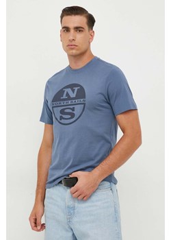 North Sails t-shirt bawełniany kolor niebieski z nadrukiem ze sklepu ANSWEAR.com w kategorii T-shirty męskie - zdjęcie 163428833