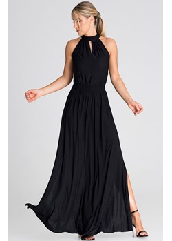 Sukienka maxi pod szyję czarna M945, Kolor czarny, Rozmiar L, Figl ze sklepu Primodo w kategorii Sukienki - zdjęcie 163431450