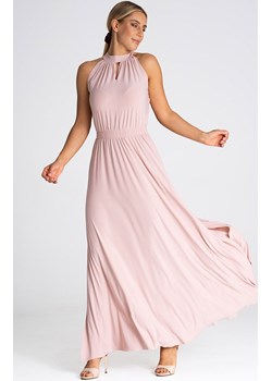 Sukienka maxi pod szyję jasno różowa M945, Kolor jasny róż, Rozmiar M, Figl ze sklepu Primodo w kategorii Sukienki - zdjęcie 163431460