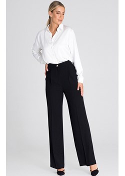 Eleganckie spodnie z szeroką nogawką czarne M949, Kolor czarny, Rozmiar S, Figl ze sklepu Primodo w kategorii Spodnie damskie - zdjęcie 163431464