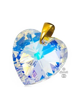 Kryształy duży WISIOREK SERCE AURORA GOLD ZŁOTE SREBRO ze sklepu arande w kategorii Zawieszki - zdjęcie 163438400