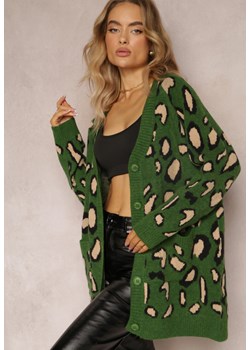Zielony Luźny Kardigan Zapinany Klimonta ze sklepu Renee odzież w kategorii Swetry damskie - zdjęcie 163441442