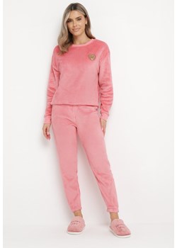 Różowy Dzianinowy Komplet Piżamowy z Bluzą i Spodniami Jogger Javva ze sklepu Born2be Odzież w kategorii Piżamy damskie - zdjęcie 163444462