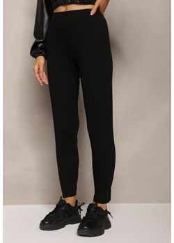 Czarne Bawełniane Legginsy Helioma ze sklepu Renee odzież w kategorii Spodnie damskie - zdjęcie 163446754