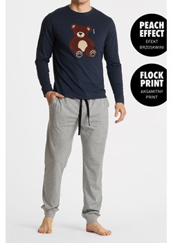Dwuczęściowa piżama męska z bawełny- granatowa/szara ze sklepu 5.10.15 w kategorii Piżamy męskie - zdjęcie 163455512