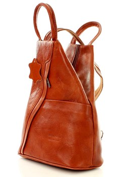 Kultowy plecak damski vegetable leather - MARCO MAZZINI brąz camel ze sklepu Verostilo w kategorii Plecaki - zdjęcie 163455542