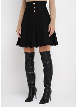 Czarna Rozkloszowana Spódnica Mini z Plisowaniem Nigvala ze sklepu Born2be Odzież w kategorii Spódnice - zdjęcie 163457203
