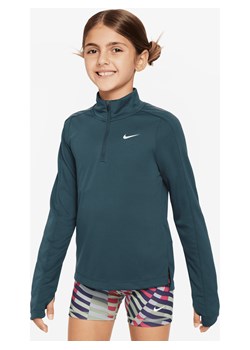 Koszulka do golfa z długim rękawem i zamkiem 1/2 dla dużych dzieci (dziewcząt) Nike Dri-FIT - Zieleń ze sklepu Nike poland w kategorii Bluzki dziewczęce - zdjęcie 163460013
