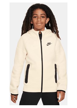 Rozpinana bluza z kapturem dla dużych dzieci (chłopców) Nike Sportswear Tech Fleece - Biel ze sklepu Nike poland w kategorii Bluzy chłopięce - zdjęcie 163460033