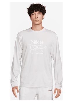 Męska koszulka z długim rękawem do biegania Dri-FIT Hyverse Nike Track Club - Szary ze sklepu Nike poland w kategorii T-shirty męskie - zdjęcie 163460432