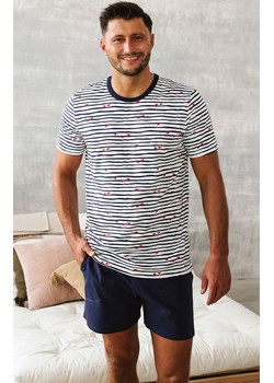 Bawełniana piżama męska Korfu, Kolor biało-granatowy, Rozmiar S, Italian Fashion ze sklepu Primodo w kategorii Piżamy męskie - zdjęcie 163463900
