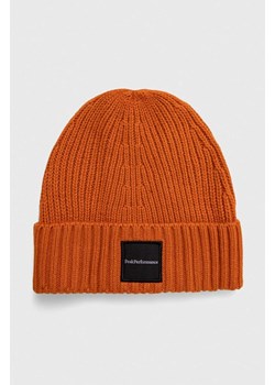 Peak Performance czapka kolor pomarańczowy ze sklepu ANSWEAR.com w kategorii Czapki zimowe męskie - zdjęcie 163466461