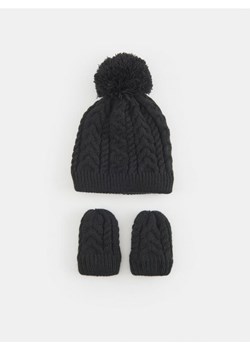Sinsay - Komplet: czapka i rękawiczki - czarny ze sklepu Sinsay w kategorii Czapki dziecięce - zdjęcie 163468212
