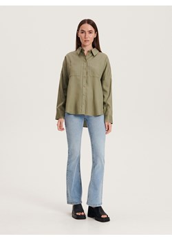 Reserved - Koszula z lyocellu - oliwkowy ze sklepu Reserved w kategorii Koszule damskie - zdjęcie 163471083