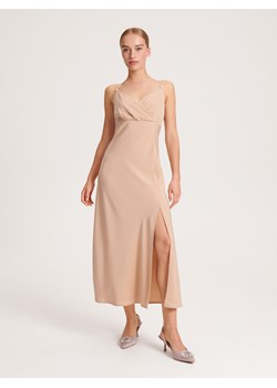 Reserved - Sukienka midi - beżowy ze sklepu Reserved w kategorii Sukienki - zdjęcie 163472214