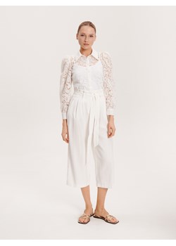 Reserved - Spodnie culotte z wiązaniem - biały ze sklepu Reserved w kategorii Spodnie damskie - zdjęcie 163473872