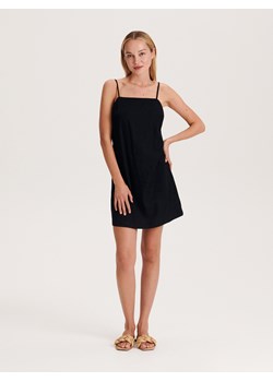 Reserved - Sukienka mini z lnem - czarny ze sklepu Reserved w kategorii Sukienki - zdjęcie 163473991
