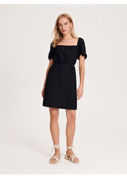Reserved - Sukienka z bufiastymi rękawami - czarny ze sklepu Reserved w kategorii Sukienki - zdjęcie 163475114