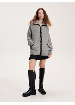 Reserved - Sweter z zapięciem na zamek - szary ze sklepu Reserved w kategorii Swetry damskie - zdjęcie 163476083