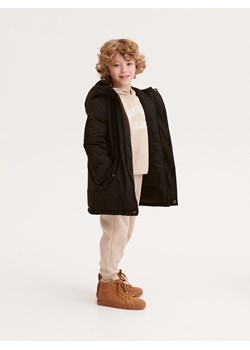 Reserved - Ocieplana kurtka z kapturem - czarny ze sklepu Reserved w kategorii Kurtki chłopięce - zdjęcie 163476733