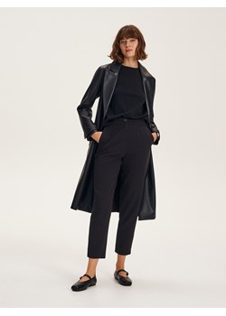 Reserved - Gładkie spodnie - czarny ze sklepu Reserved w kategorii Spodnie damskie - zdjęcie 163479422