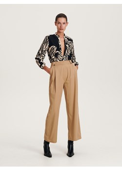 Reserved - Bawełniane spodnie - bursztynowy ze sklepu Reserved w kategorii Spodnie damskie - zdjęcie 163479570