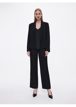Reserved - Spodnie garniturowe z lnem - czarny ze sklepu Reserved w kategorii Spodnie damskie - zdjęcie 163479574
