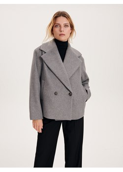 Reserved - Krótka kurtka oversize - jasnoszary ze sklepu Reserved w kategorii Płaszcze damskie - zdjęcie 163479832