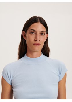 Reserved - Dzianinowa bluzka z wiskozy - jasnoniebieski ze sklepu Reserved w kategorii Bluzki damskie - zdjęcie 163480010