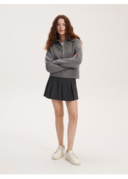 Reserved - Sweter z rozpinanym golfem - jasnoszary ze sklepu Reserved w kategorii Swetry damskie - zdjęcie 163480632
