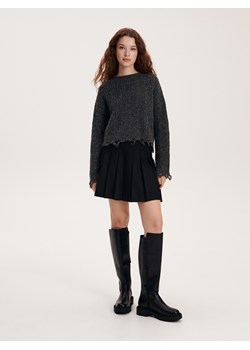 Reserved - Sweter z postrzępionym dołem - ciemnoszary ze sklepu Reserved w kategorii Swetry damskie - zdjęcie 163480694