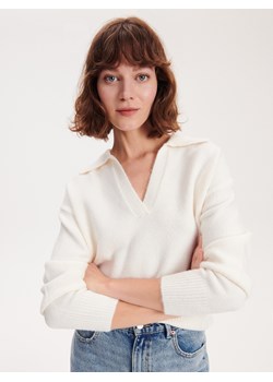 Reserved - Sweter z kołnierzem - złamana biel ze sklepu Reserved w kategorii Swetry damskie - zdjęcie 163480812
