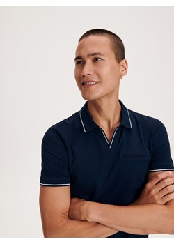 Reserved - Koszula polo slim fit - granatowy ze sklepu Reserved w kategorii T-shirty męskie - zdjęcie 163482241