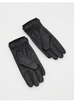 Reserved - Skórzane rękawiczki ze ściągaczem - czarny ze sklepu Reserved w kategorii Rękawiczki męskie - zdjęcie 163482460