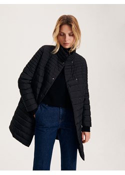 Reserved - Pikowany płaszcz z wiązaniem - czarny ze sklepu Reserved w kategorii Płaszcze damskie - zdjęcie 163482650