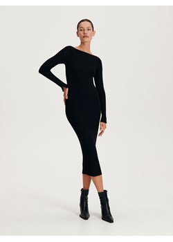 Reserved - Prążkowana sukienka midi - czarny ze sklepu Reserved w kategorii Sukienki - zdjęcie 163483290