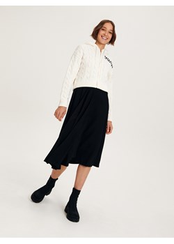 Reserved - Sweter z kapturem - kremowy ze sklepu Reserved w kategorii Swetry damskie - zdjęcie 163483654