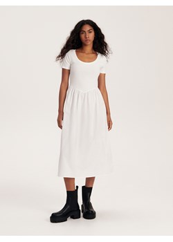 Reserved - Sukienka midi - złamana biel ze sklepu Reserved w kategorii Sukienki - zdjęcie 163484582