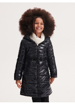 Reserved - Długi pikowany płaszcz - czarny ze sklepu Reserved w kategorii Kurtki dziewczęce - zdjęcie 163485561