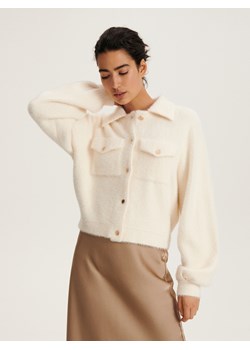 Reserved - Rozpinany sweter z kołnierzykiem - złamana biel ze sklepu Reserved w kategorii Swetry damskie - zdjęcie 163486074