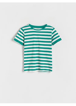 Reserved - T-shirt oversize w paski - morski ze sklepu Reserved w kategorii T-shirty chłopięce - zdjęcie 163486114
