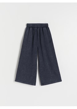 Reserved - Bawełniane spodnie wide leg - ciemnoszary ze sklepu Reserved w kategorii Spodnie dziewczęce - zdjęcie 163486981
