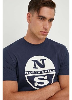 North Sails t-shirt bawełniany kolor niebieski z nadrukiem ze sklepu ANSWEAR.com w kategorii T-shirty męskie - zdjęcie 163494151