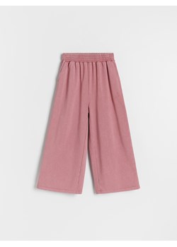 Reserved - Bawełniane spodnie wide leg - brudny róż ze sklepu Reserved w kategorii Spodnie damskie - zdjęcie 163499901