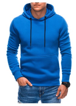 Bluza męska z kapturem EM-SSNZ-22FW-018 V1 - niebieska ze sklepu Edoti w kategorii Bluzy męskie - zdjęcie 163503291