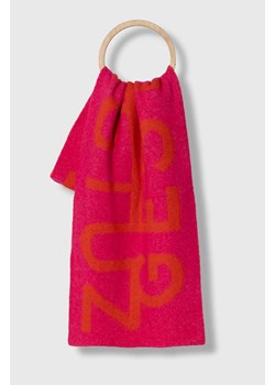 Gestuz szalik wełniany kolor różowy wzorzysty ze sklepu ANSWEAR.com w kategorii Szaliki i chusty damskie - zdjęcie 163507253