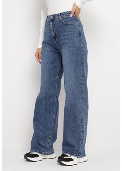 Niebieskie Szerokie Jeansy z Wysokim Stanem Pegassi ze sklepu Born2be Odzież w kategorii Jeansy damskie - zdjęcie 163529982