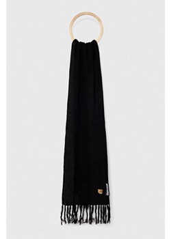 Moschino szalik wełniany kolor czarny gładki ze sklepu ANSWEAR.com w kategorii Szaliki i chusty damskie - zdjęcie 163534924